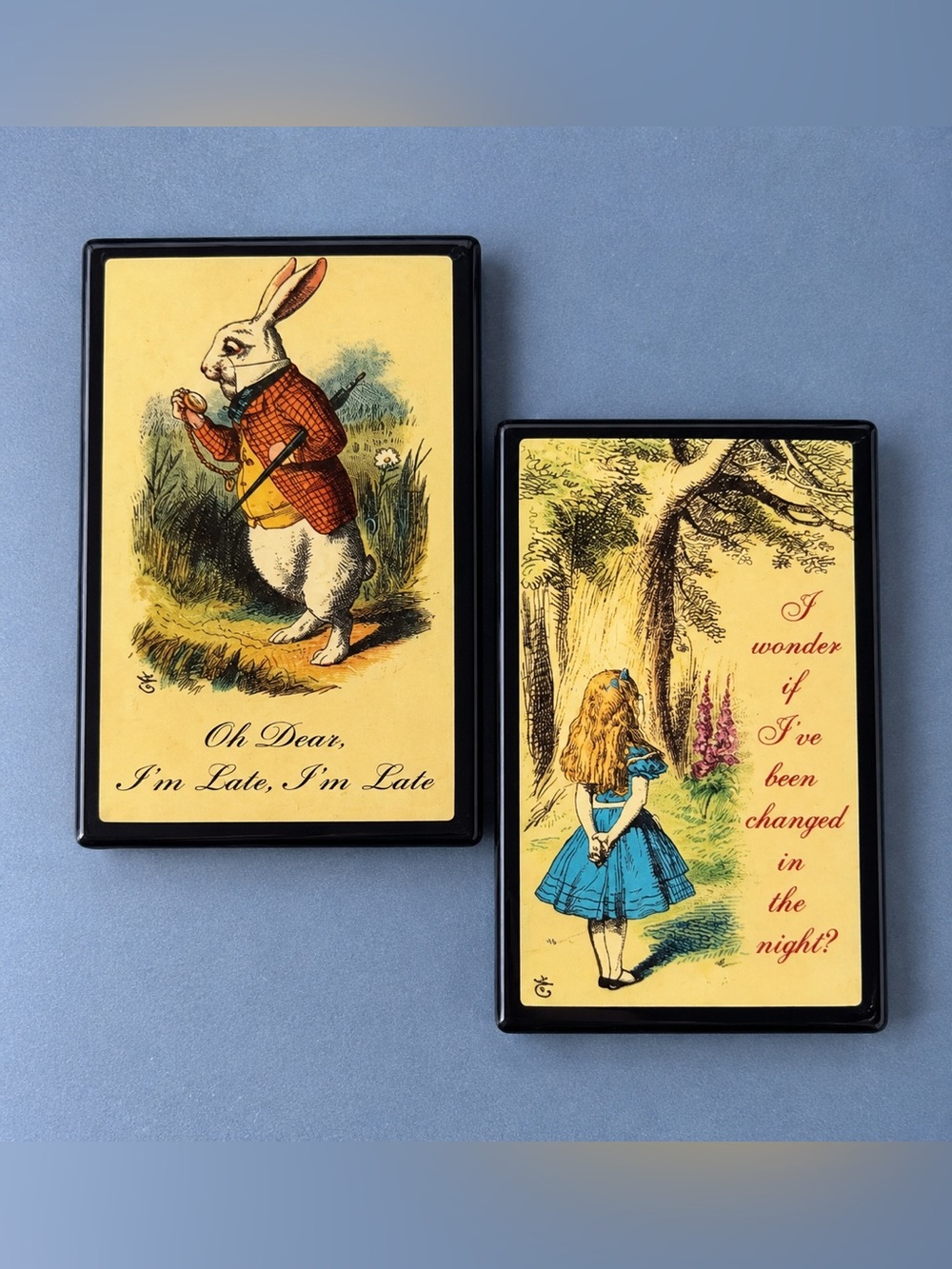 Alice in Wonderland Lucy Lu Mint Tins White Rabbit Alice Set of 2 Collectible
